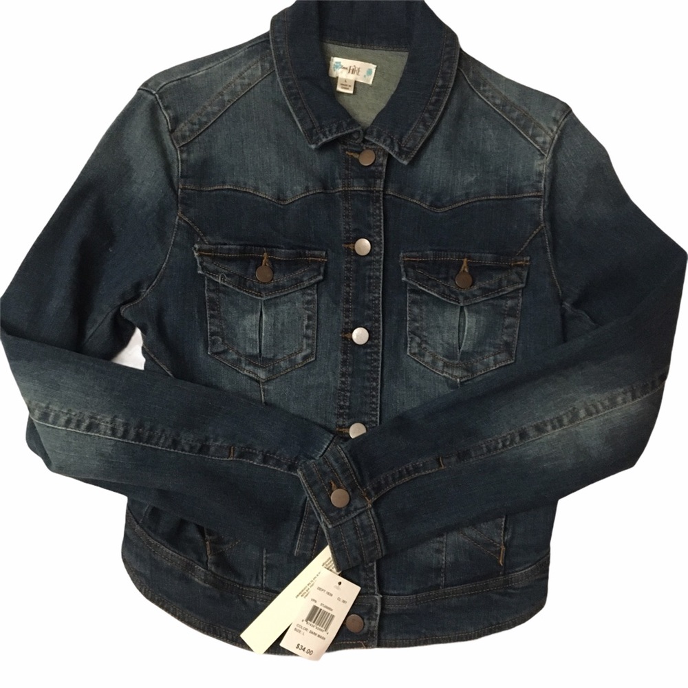 Love, Fire Dark Wash Denim Jacket NWT